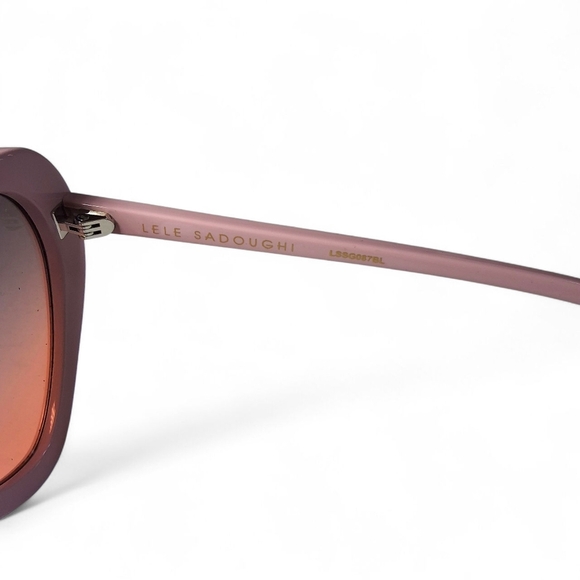 Lele Sadoughi Heart Sunglasses Pink Blush Oversized Gradient Lenses NWOT - Picture 6 of 16